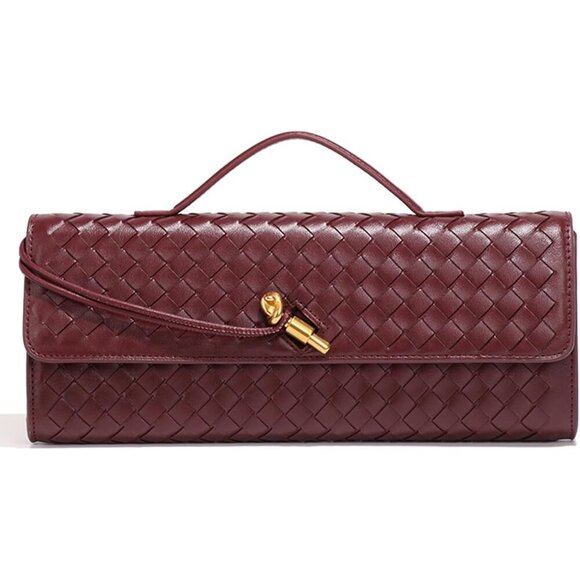 🆕 Eipron Trendy Casual Clutch Purses Women Red Leather Top-Handle Evening Bag - Picture 1 of 6